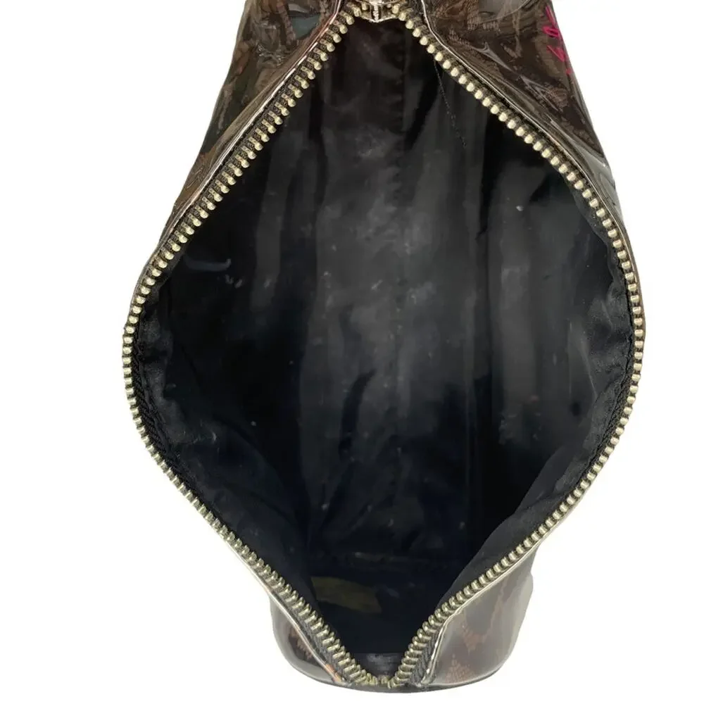 Victoria’s Secret Glossy Makeup Lace Bag Black and Nude